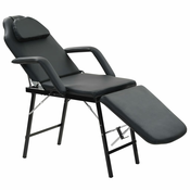 Prenosiva kozmeticka stolica od umjetne kože 185 x 78 x 76 cm crna