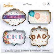 Decora Modelčki za piškote, okvirji za testo, 4 kosi.