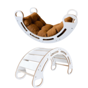Olakids Montessori gugalnica z blazino (rjava), Bela, 85 cm, 5 v 1