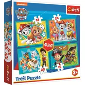 Trefl Puzzle Paw Patrol: Vesela ekipa 4 v 1 (12,15,20,24 kosov)