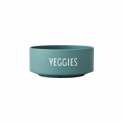 Turkizna porcelanasta skleda Design Letters Veggies, o 12 cm