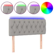 Vidaxl LED posteljno vzglavje svetlo sivo 100x7x78/88 cm blago