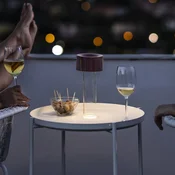 Foscarini LED namizna svetilka Fleur na baterije, sivkasto zelena - Dnevna soba/jedilnica - Sodobni - zelena, prosojna - Steklo