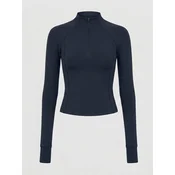 YO-GAYA Športni top Quarter Zip Long Sleeve Top marine
