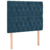 Vidaxl Vzglavje postelje temno modro 100x7x118/128 cm žametno