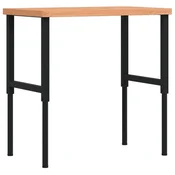 Vidaxl Delovna miza 100x60x(73-99,5) cm trdna bukovina pravokotna