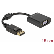 Delock DisplayPort 1.2 moški na VGA ženski pasivni črn
