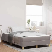 vidaXL Postelja z vzmetnico Taupe in Rjava 120 x 190 cm