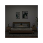 Vidaxl vidaXL Stenske nočne omarice z LED osvetlitvijo, komplet 2 kosov, hrast sonoma