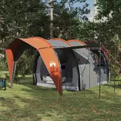 vidaXL Tunelski šotor Siva in oranžna 382 x 262 x 214 cm