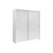 Garderobna omara Murrieta 190 (Bela) Bela, Srebrna, 206x185x60cm, Vrata omare: Drsna