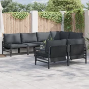 vidaXL Vrtna sedežna garnitura 7 pcs Antracitna 320 x 160 x 71 cm