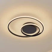 Lindby LED stropna svetilka Kyron, črna, aluminij, možnost zatemnitve, O45cm - Dnevna soba/jedilnica - Sodobni - črna, bela
