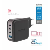 SWISSTEN NETWORK ADAPTER GaN 3x USB-C 100W PD 1x USB-A 18W QC BLACK