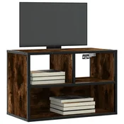 Vidaxl TV omarica dimljen hrast 60x31x39,5 cm inženirski les in kovina