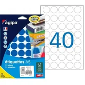 Okrogle etikete 24 mm Agipa A5 modre