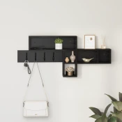 vidaXL Nadwyčajna obešalnik za plašče Črni hrast 100 x 12 x 43.5 cm