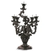 Casa Padrino luxury baroque candle holder antique black A� 35 x H. 51 cm - Magnificent baroque style candlestick - Luxury decorative accessories in baroque style - Luxury quality - Made in Italy