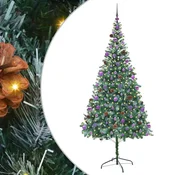Vidaxl Umestno božično drevo med 300 LED Zelena 210 cm PVC in Jeklo