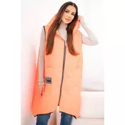 Ženski prešit brezrokavnik Kesi Włoski, plus size, oranžen