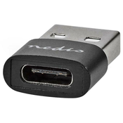 NEDIS USB adapter/ konektori USB 2.0 A - USB-C uticnica/ crna/ mjehuricasta folija
