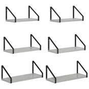 Vidaxl Stenske police 6 kos Betonsko siva 40 x 16 x 15,5 cm