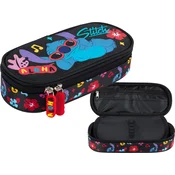 STITCH PIÓRNIK Szkolny JEDNOKOMOROWY Usztywniany Saszetka BLACK Aloha Disney