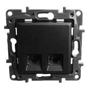 shumee Dvojna računalniška vtičnica RJ45 6 FTP črna Niloe Step 2533