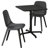 STENSELE/ODGER Miza in 2 stola, antracit antracit/antracit, 70x70 cm