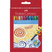 Voščene barvice Faber-Castell Twist, 12 kosov