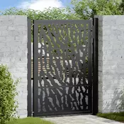 shumee vidaXL Vrtna vrata Black 105x130 cm Oblikovanje jeklene sledi