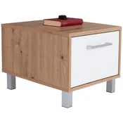 Modern Living Nočna Omarica Box, Bela, Barva Hrasta