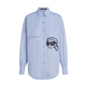 Karl Lagerfeld Bluza svetlo modra/črna