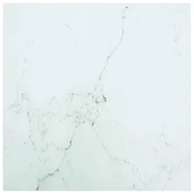Vidaxl Mizna plošča bela 40x40 cm 6 mm kaljeno steklo z marmorjem