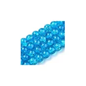 Ispucale staklene perle kugla 12 mm tamno plava