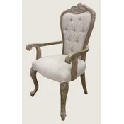 Casa Padrino luxury baroque dining room chair with armrests gray/antique brown - Magnificent baroque style kitchen chair - Luxury dining room furniture baroque style - Baroque furniture