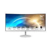 MSI Pro MP341CQW racunalni monitor 86,4 cm (34) 3440 x 1440 pikseli UltraWide Quad HD Bijelo