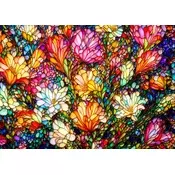 Enjoy - Puzzle Abstraktno vitražno steklo Cvetlični vrt - 1 000 kosov