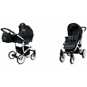 Babylux Largo Black Grey | 2v1 Kombinirani Voziček kompleti | Otroški voziček + Carrycot