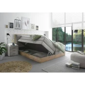 Livetastic POSTELJA BOXSPRING 180 cm  x 200 cm , les, tekstil, leseni material svetlo siva