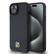 DKNY Etui DKNY usnjen vzorec Metal Logo MagSafe za iPhone 15/14/13 - črno