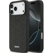 Maska DKNY PU kožna maska s uzorkom mreže MagSafe za iPhone 17 Pro Max crna (DKHMP17XPSGPHMK)