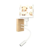 Brilagi - LED Flex. lampa BOBO WOOD 1xE27/25W/230V + LED/3W hrast/bela/medvedici