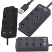shumee USB 3.0 Hub 4x 4 Ports USB 3.0 1x4 5Gbps Splitter
