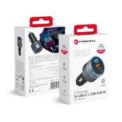 FORCELL F-ENERGY Alu - auto punjac 85W PD+QC4.0+SAM SFC 2.0, 2xUSB C+USB A