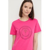 Pamučna majica Joop! za žene, boja: ružičasta, 30042942