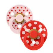 BIBS Studio Colour dude (okrugle kaučuk) Polka – Blossom/Candy Apple