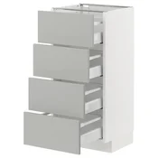 METOD / MAXIMERA Podni element 4 fronta/4 fioke, bela/Havstorp svetlosiva, 40x37 cm