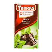 Tamna cokolada sa mentom i zasladivacem 75g TORRAS