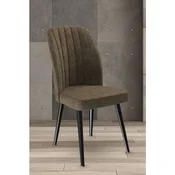 Hanah Home set trpezarijskih stolica Platinum 2 kom, braon tkanina Jerry, crne metalne noge